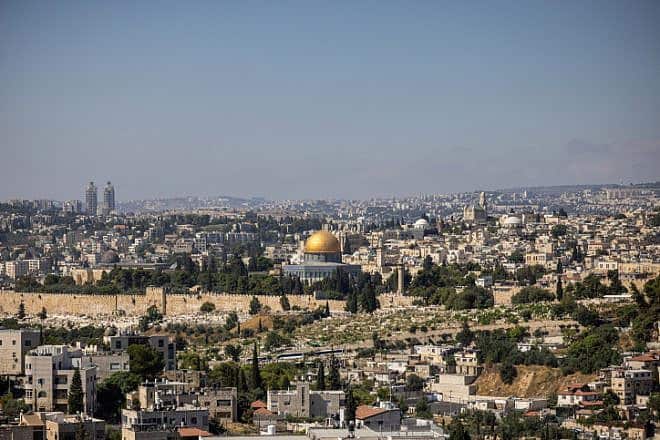 A view of the Dome of the Rock in Jerusalem's Old City and the surrounding area, on Aug. 10, 2023. Photo by Yonatan Sindel/Flash90.