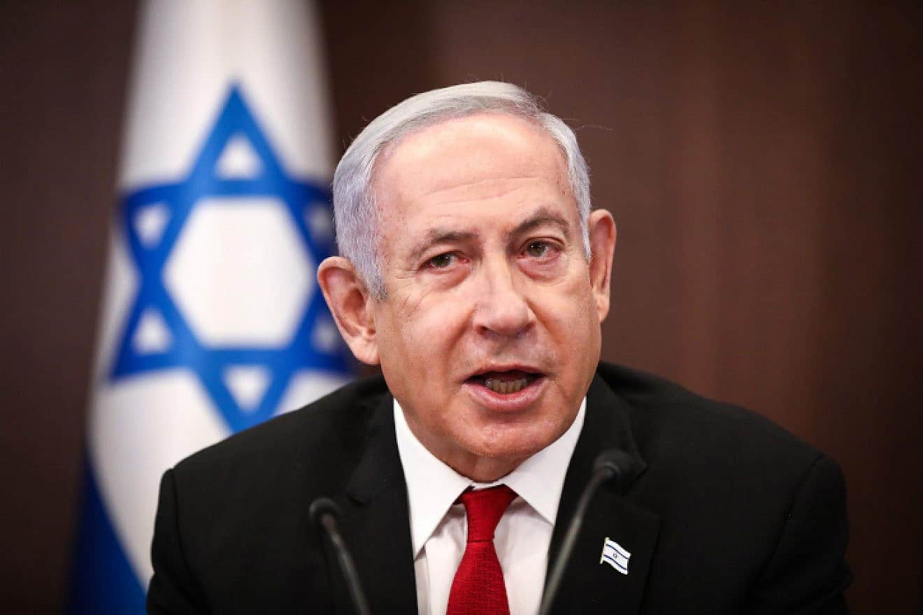 Prime Minister Benjamin Netanyahu leads a Cabinet meeting in Jerusalem, Aug. 20, 2023. Photo by Olivier Fitoussi/POOL.