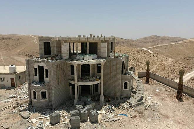 A home in the new Palestinian Authority city in the Judean Desert. Photo by Gush Etzion Regional Council.