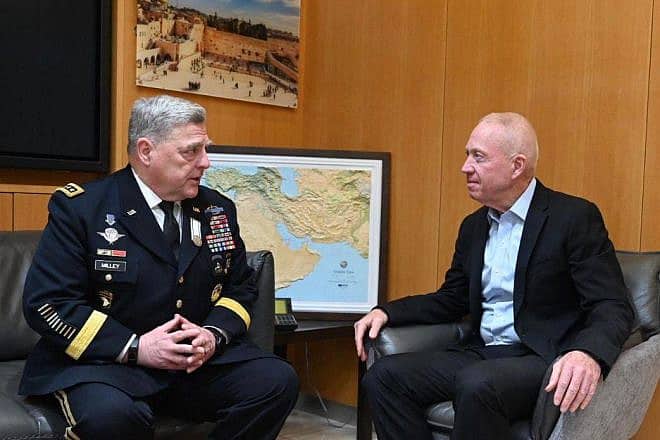 Israeli Minister of Defense Yoav Gallant (right) in Israel with then-U.S. Chairman of the Joint Chiefs of Staff General Mark A. Milley on Aug. 22, 2023. Photo by Ariel Hermoni/Ministry of Defense of Israel.