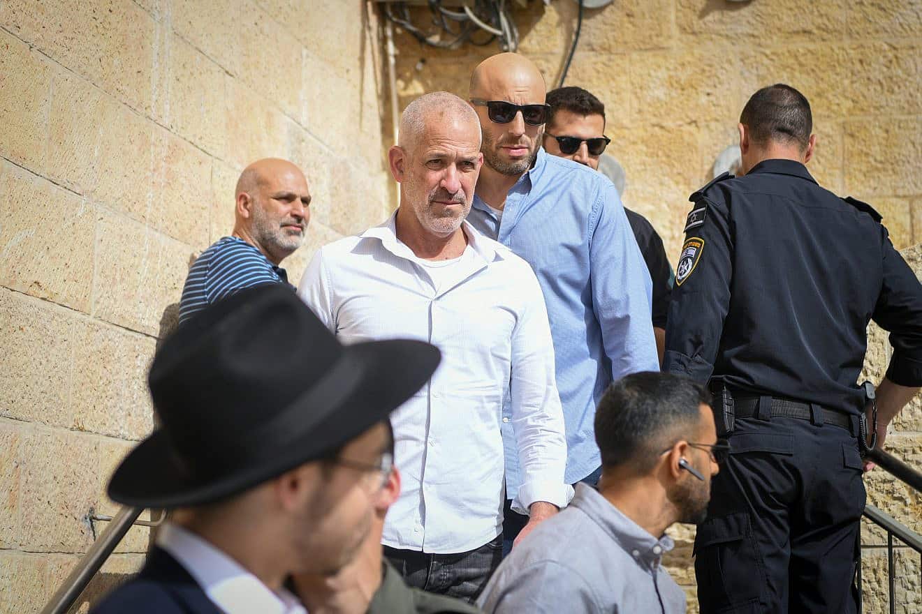 Shin Bet Director Ronen Bar at the Western Wall in Jerusalem during the semiannual priestly blessing ceremony for Passover, April 9, 2023. Photo by Arie Leib Abrams/Flash90.