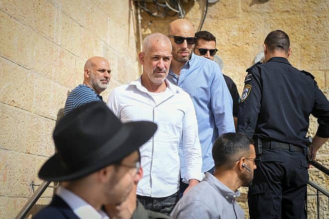 Shin Bet Director Ronen Bar at the Western Wall in Jerusalem during the semiannual priestly blessing ceremony for Passover, April 9, 2023. Photo by Arie Leib Abrams/Flash90.