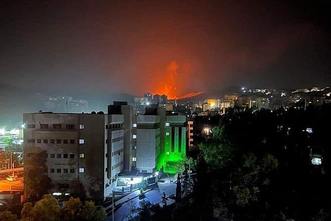 Explosions in Damascus destroy an arms depot belonging to Iranian-backed groups, Aug. 13, 2023. Credit: Syrian Observatory for Human Rights.
