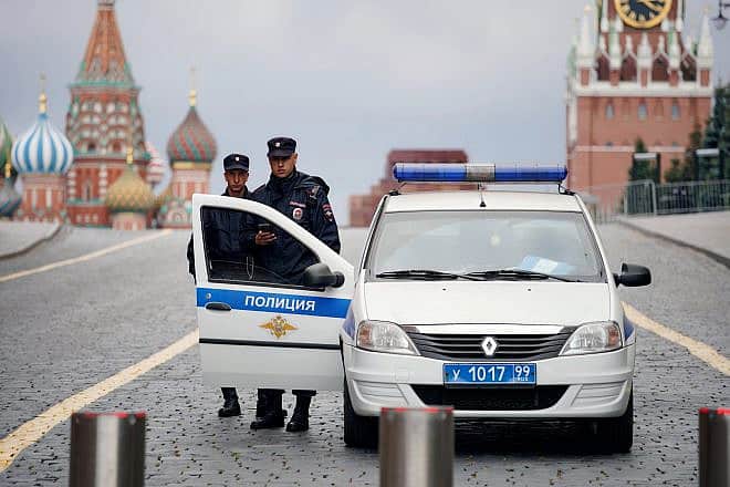 Police in Moscow's Red Square as it and surrounding areas were closed during the uprising led by Yevgeny Prigozhin, June 24, 2023. Photo by demm28/Shutterstock.