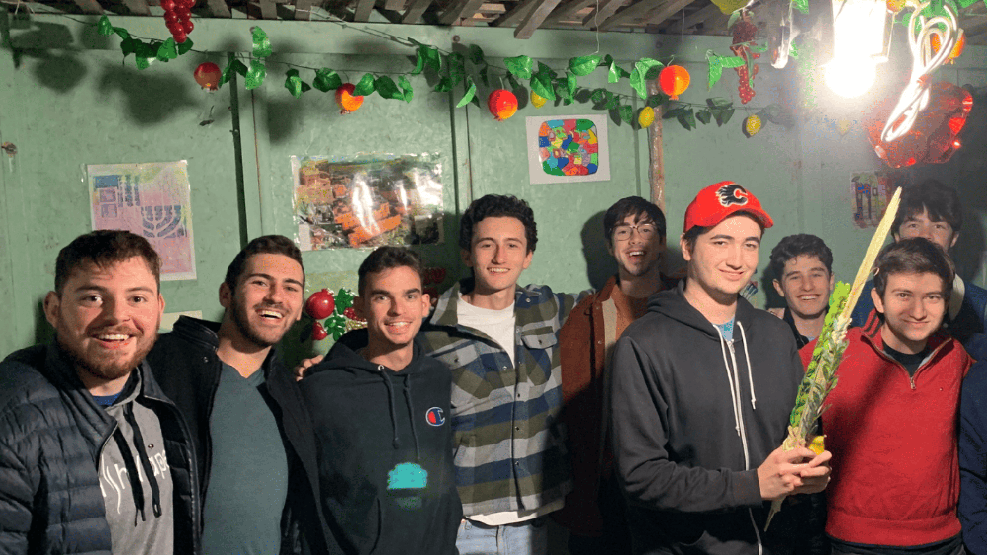 AEPi brothers celebrate the Jewish holiday of Sukkot at Toronto Metropolitan University (formerly called Ryerson University). Credit: Courtesy.