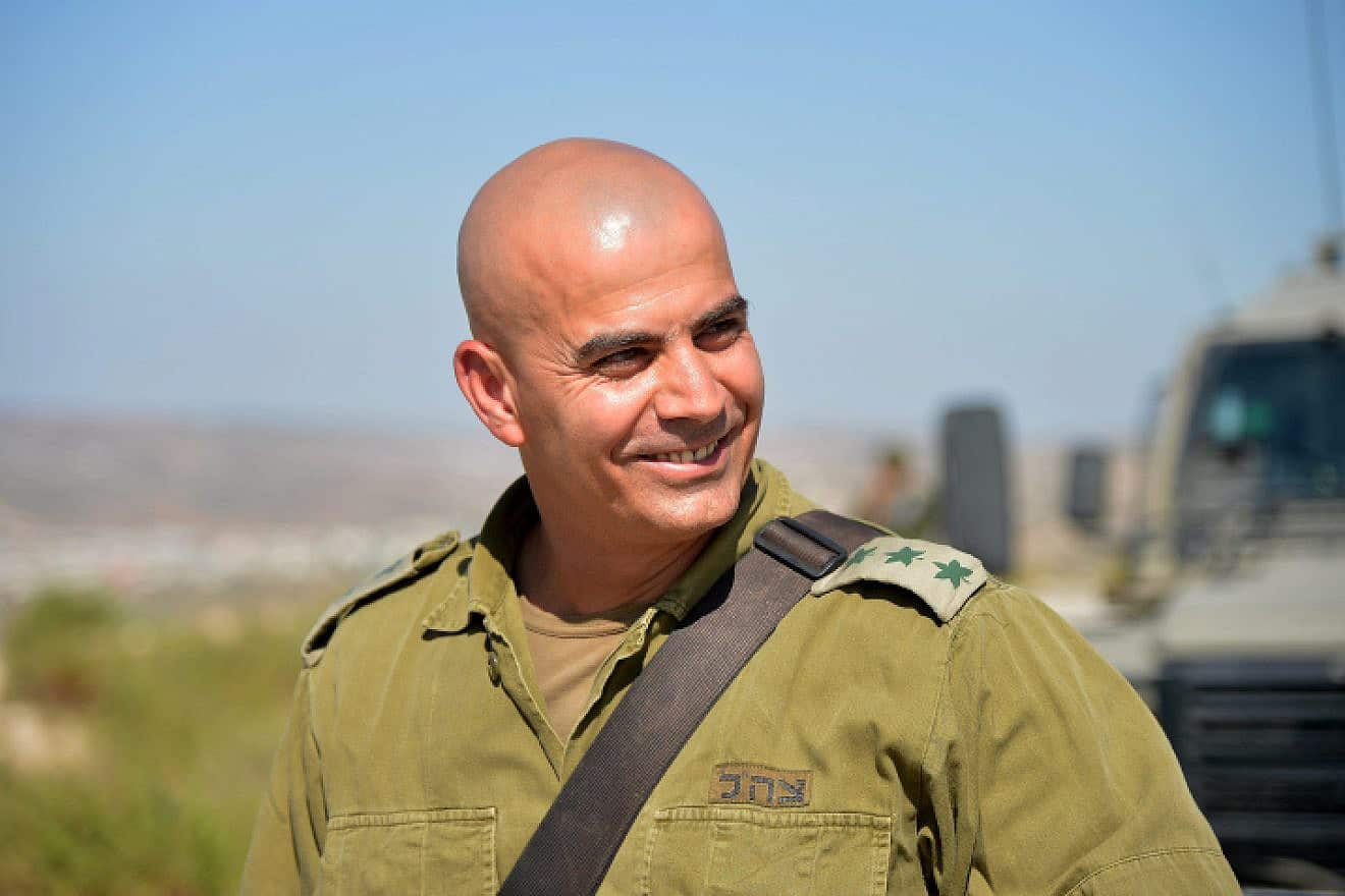 Then-Col. Ghassan Alian is seen during a patrol near Jenin in Samaria on July 30, 2013. Today the Druze officer, a major general, is head of the Coordinator of Government Activities in the Territories unit. Photo by Yossi Zeliger/Flash90.
