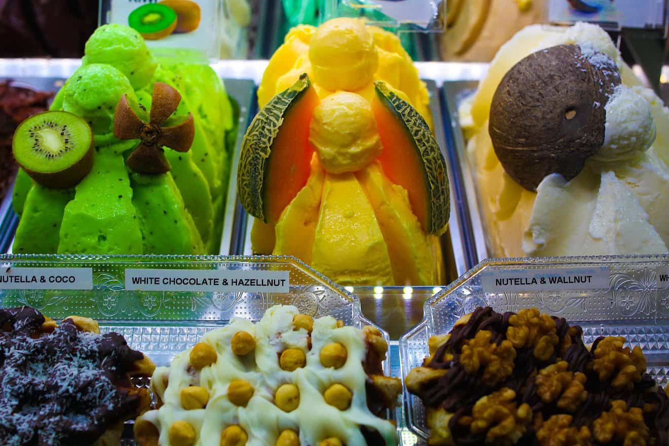 Gelato sold in Las Ramblas market in Barcelona, Spain. Photo by Esther Rubyan/Flash90.