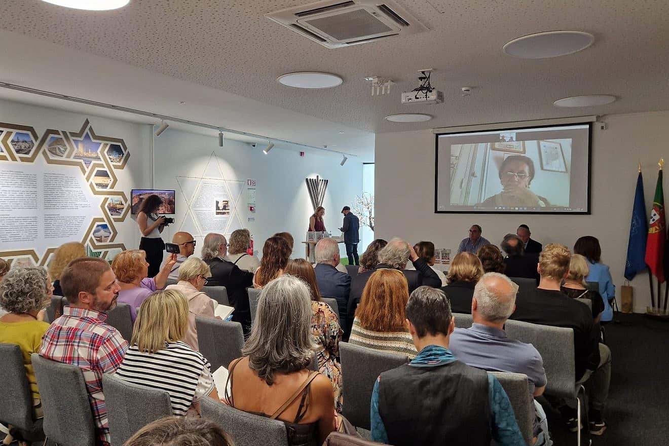 Attendees at the inauguration of a memorial to local victims of the Inquisition at the Jewish Museum of Oporto in Portugal, Sept. 3, 2023. Credit:  CIP/CPJ.