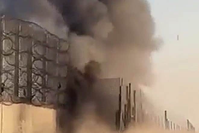 Screenshot of video purportedly showing a large explosion at the Gaza border barrier on Sept. 5, 2023. Source: X/Twitter.