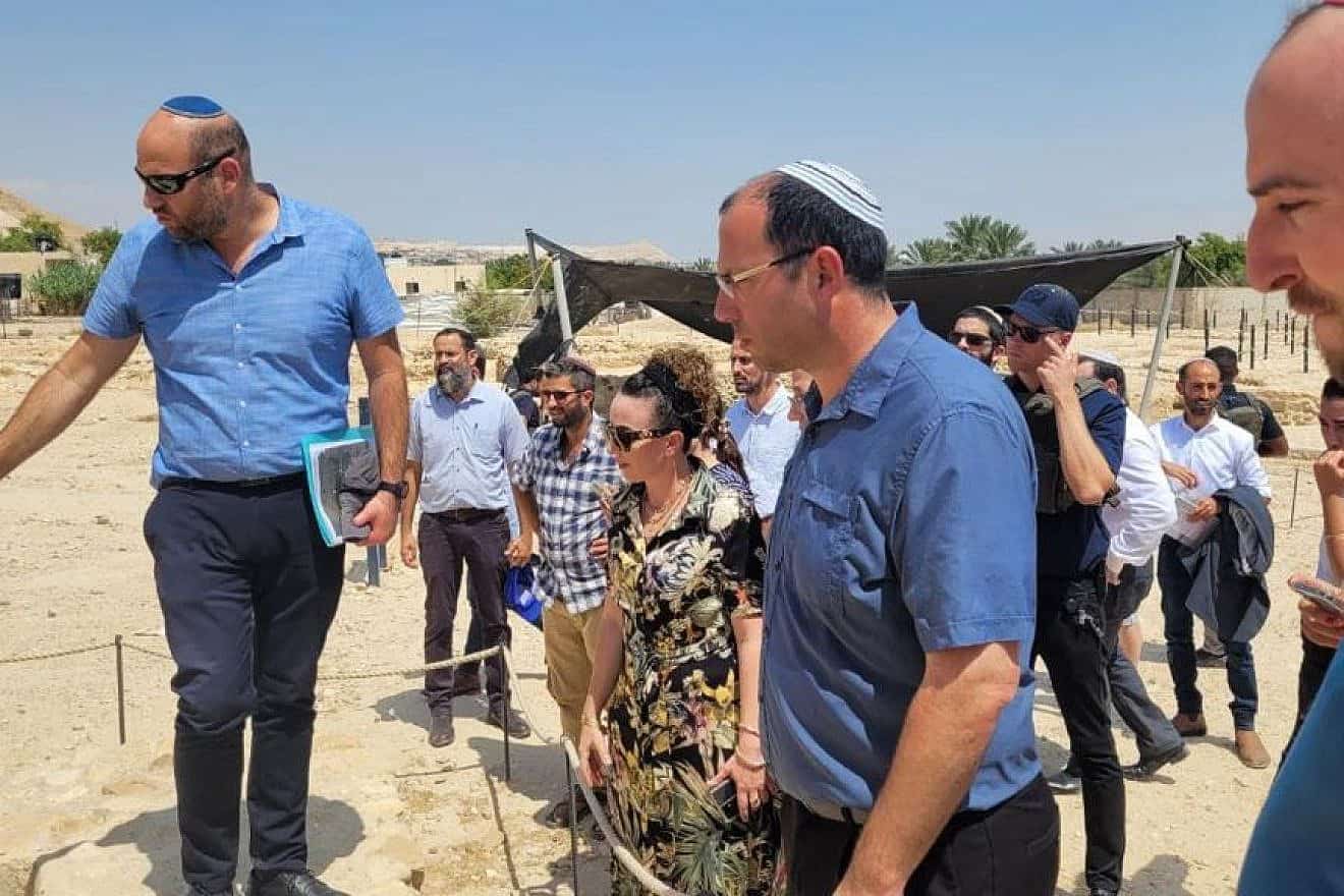 The Land of Israel Caucus, Regavim and Binyamin regional leaders held an “emergency tour” of biblical Jericho, Sept. 3, 2023. Photo by Regavim.