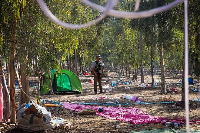 The aftermath of Hamas's Oct. 7 massacre at a music festival in southern Israel, where hundreds of young people were murdered and and kidnapped, Oct. 25, 2023. Photo by Yossi Zamir/Flash90.