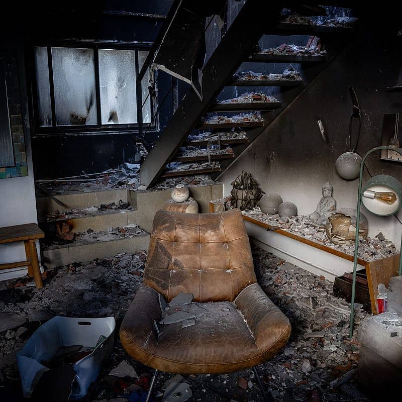 Destruction caused by Hamas terrorist on Oct. 7 when they infiltrated Kibbutz Be'eri and slaughtered civilians, Oct. 17, 2023. Photo by Yonatan Sindel/Flash90.