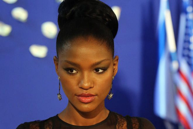 Yityish Aynaw, the first Ethiopian Israeli to be crowned "Miss Israel," March 21, 2013. Photo by Yossi Zamir/Flash 90.