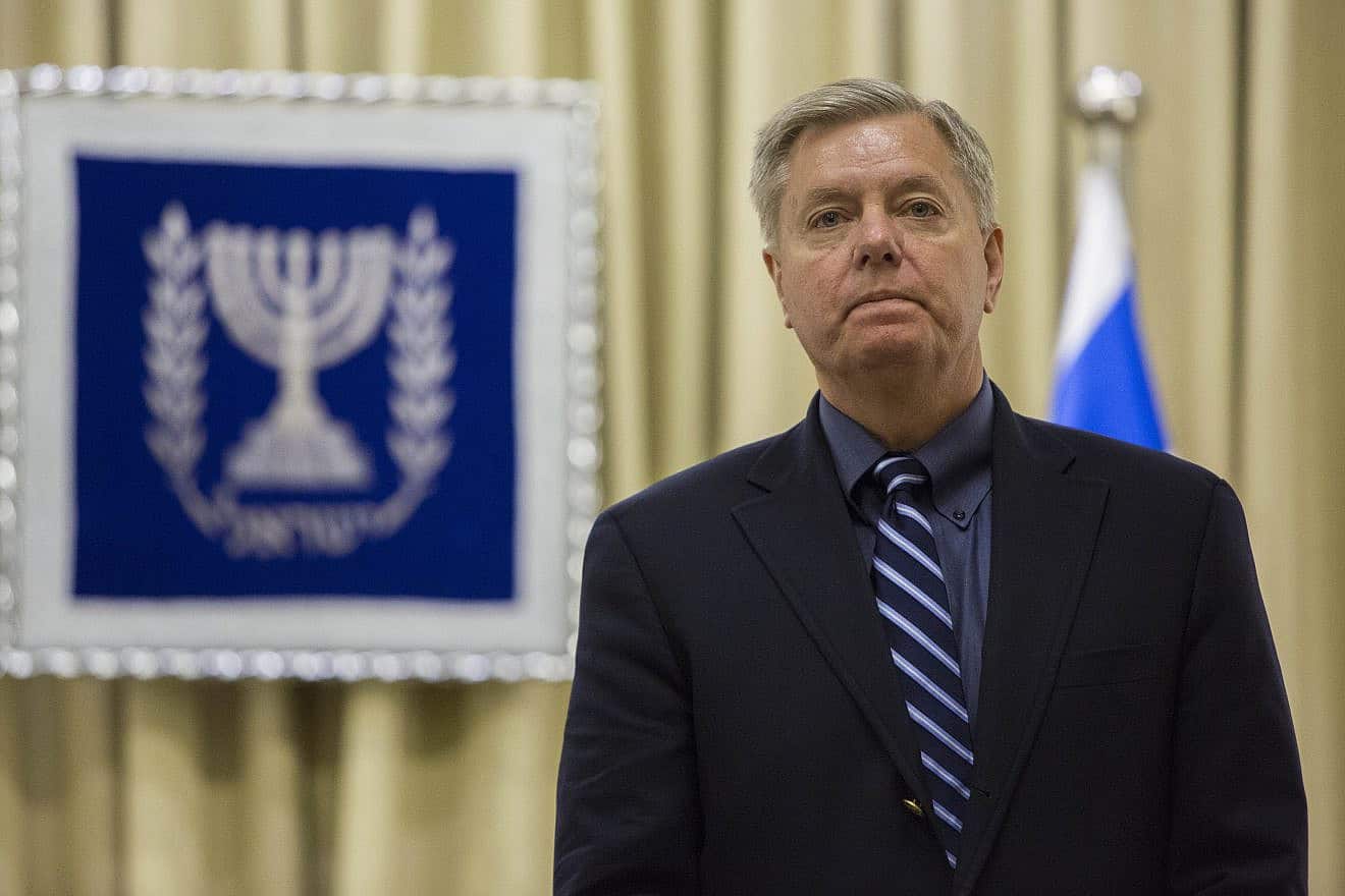 Sen. Lindsey Graham (R-S.C.) at the president's residence in Jerusalem, Jan. 4, 2014. Photo by Yonatan Sindel/Flash90.