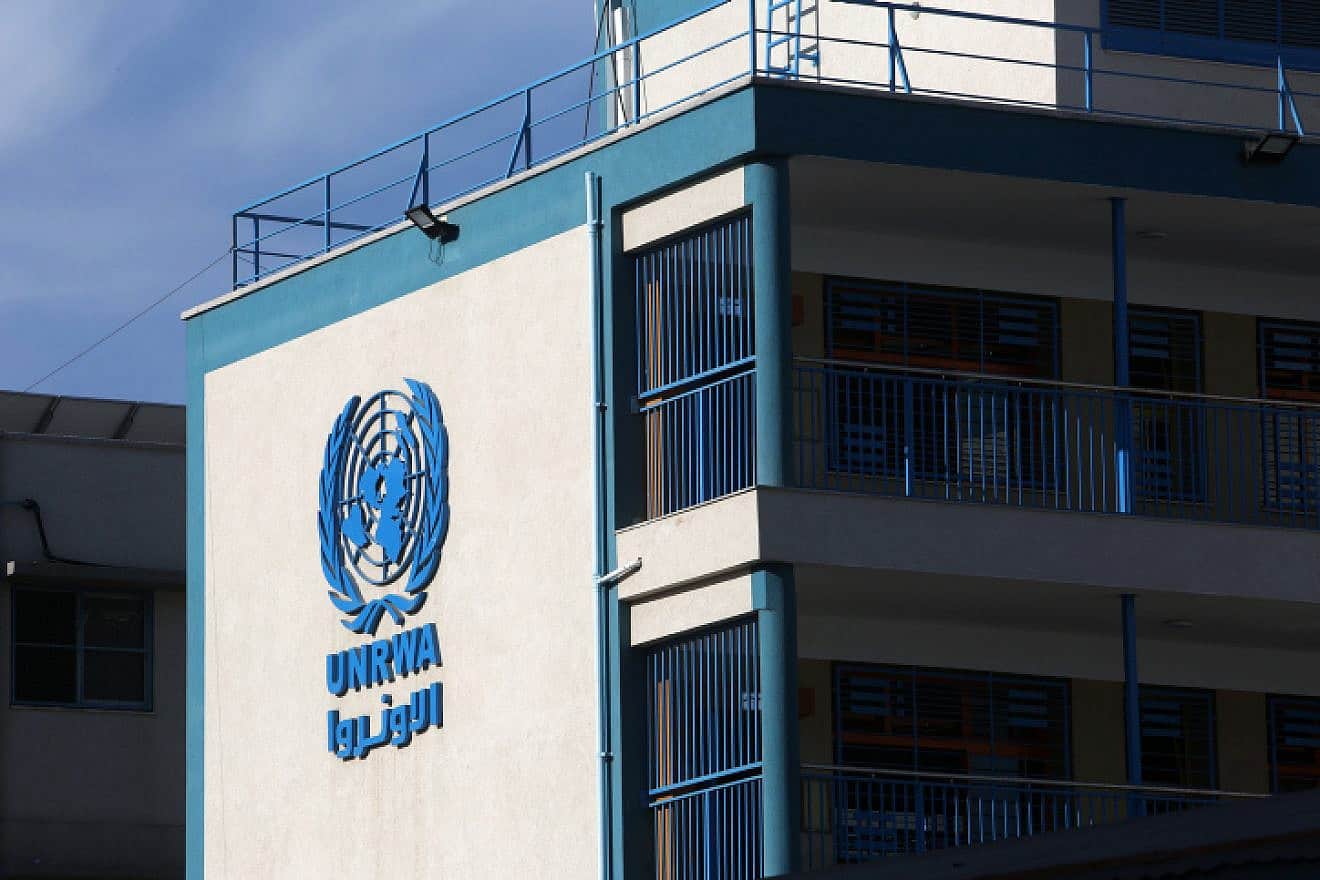 A U.N. Relief and Works Agency building in the southern Gaza Strip, Nov. 29, 2021. Photo by Abed Rahim Khatib/Flash90.