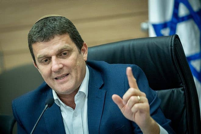 Likud Party MK Amit Halevi leads a committee meeting at the Knesset in Jerusalem, March 19, 2023. Photo by Yonatan Sindel/Flash90.