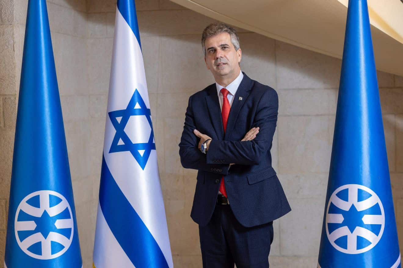 Then-Israeli Foreign Minister Eli Cohen at the ministry in Jerusalem, June 12, 2023. Photo by Yossi Aloni/Flash90.