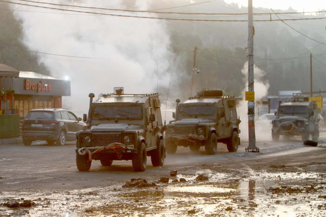 An Israeli counter-terror raid in the Nur Shams refugee camp, east of Tulkarm, July 24, 2023. Photo by Nasser Ishtayeh/Flash90.