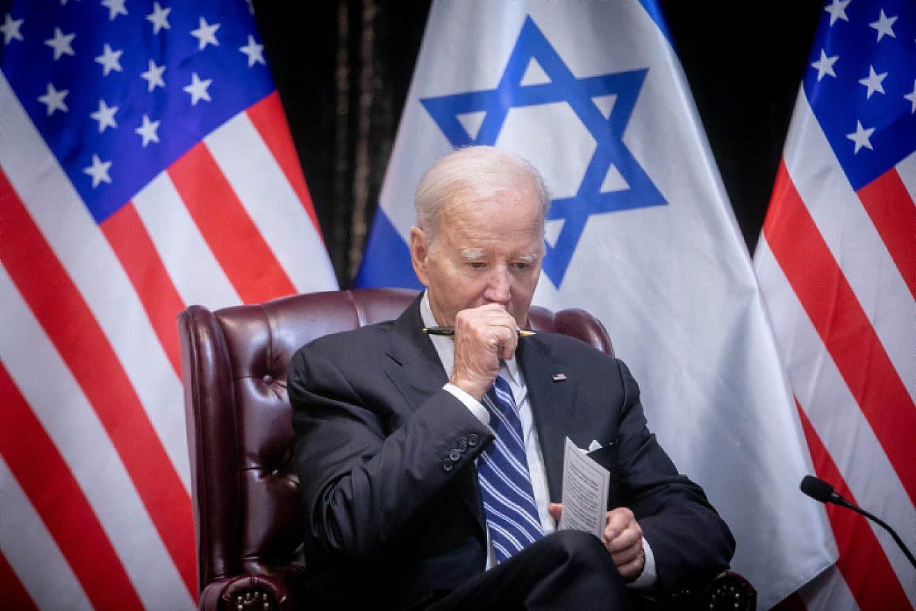 U.S President Joe Biden in Tel Aviv, Oct. 18, 2023. Photo by Miriam Alster/Flash90.