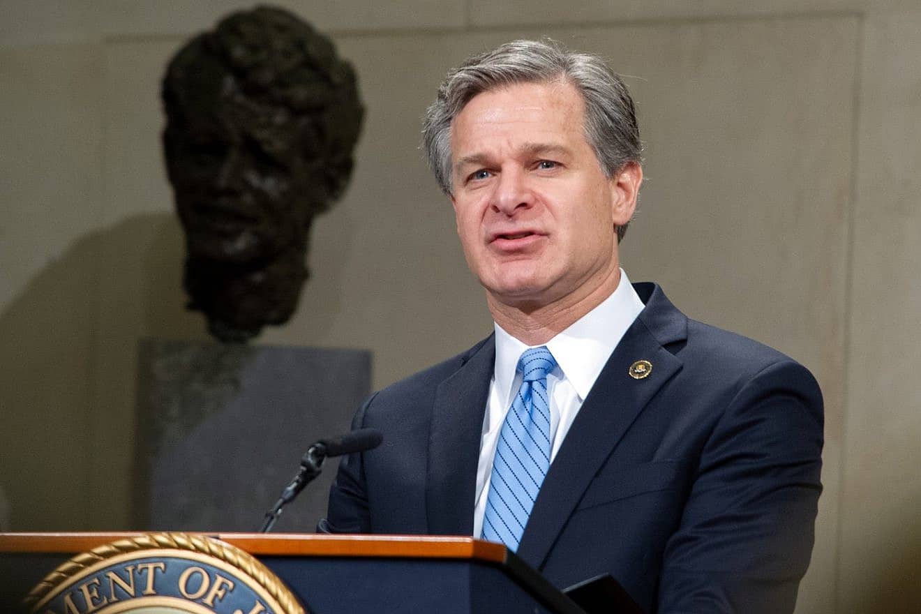 FBI Director Christopher Wray, October 2019. Credit: Courtesy of FBI News (FBI.gov).