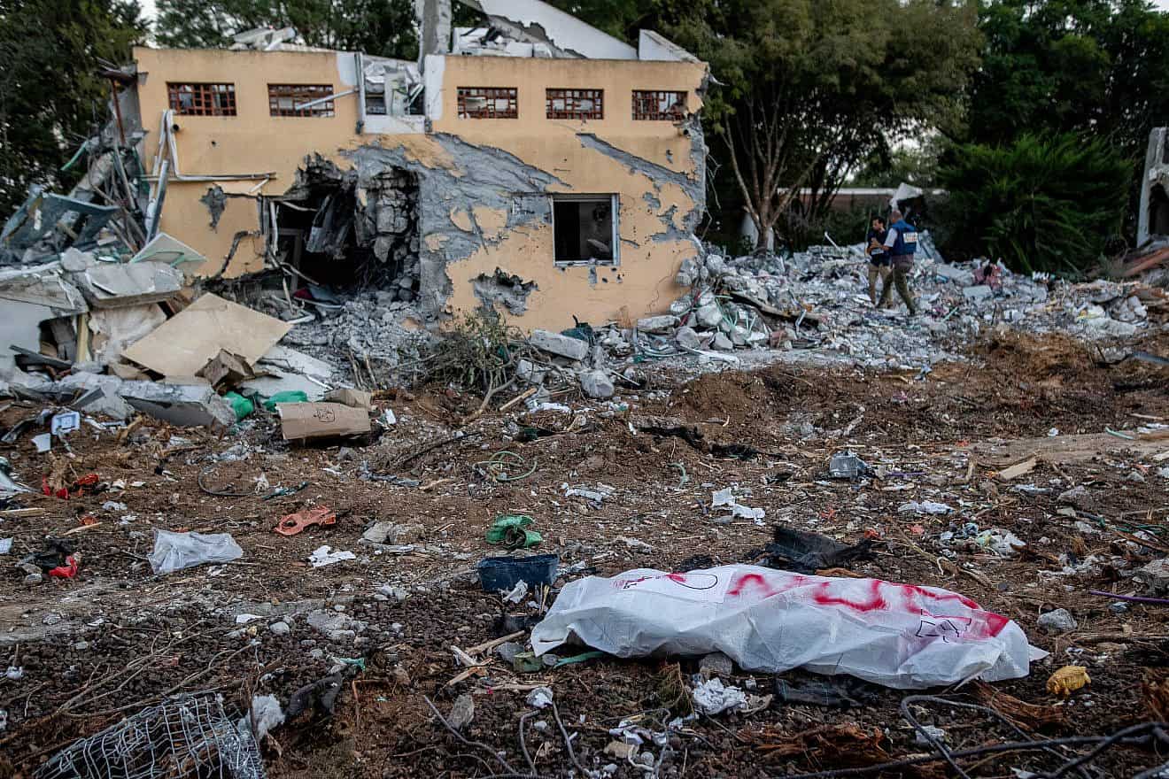 Days after Oct. 7, destruction seen after the assault by Hamas terrorists in Kibbutz Be'eri, near Gaza border in southern Israel, Oct. 11, 2023. Photo by Oren Ben Hakoon/Flash90.