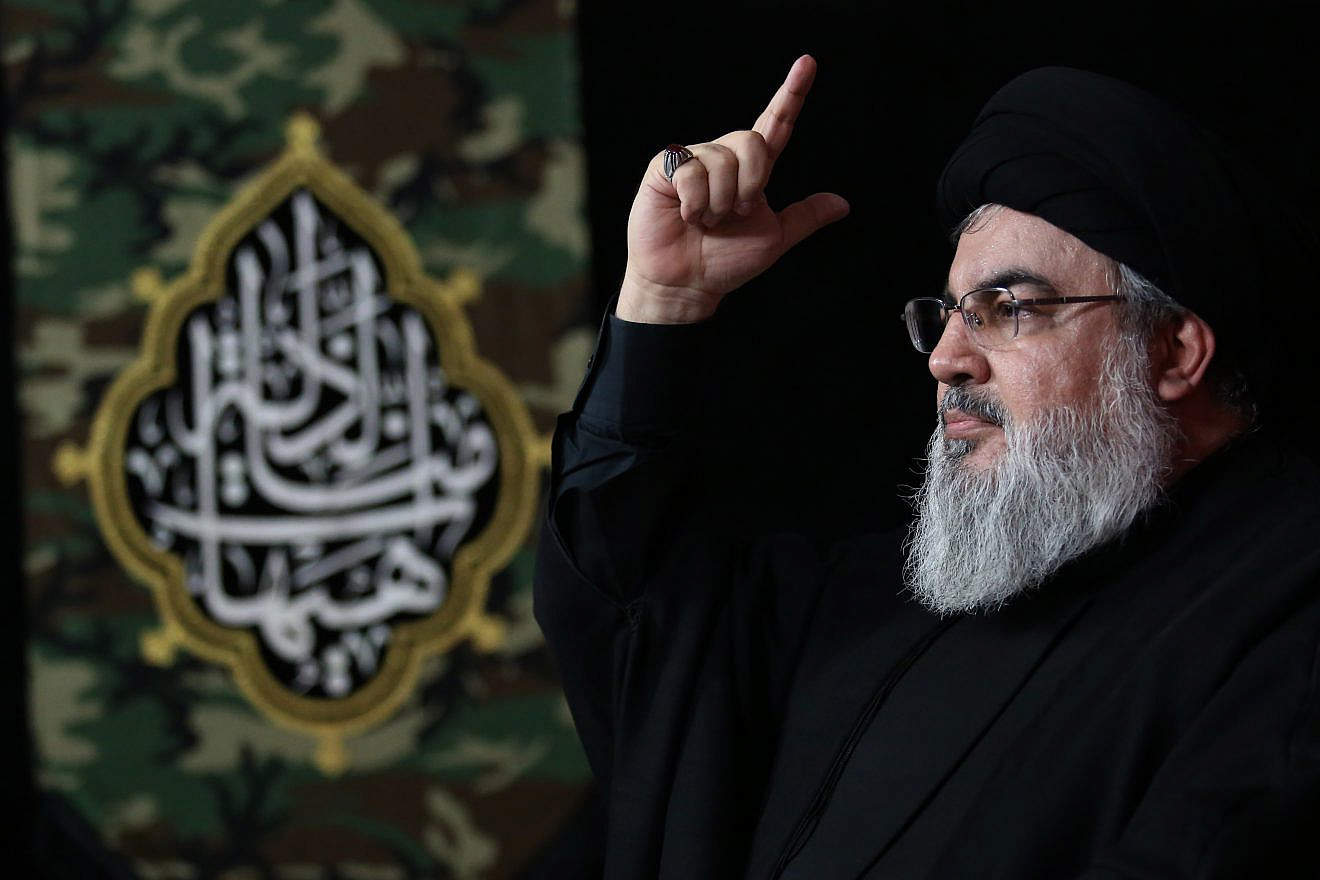 Hezbollah Secretary-General Hassan Nasrallah in Beirut on May 8, 2023. Credit: Mohammad Kassir/Shutterstock.