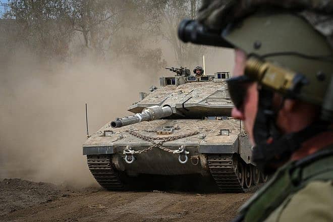 Israeli reserve soldiers train on the Golan Heights, Oct. 29, 2023. Photo by Michael Giladi/Flash90.