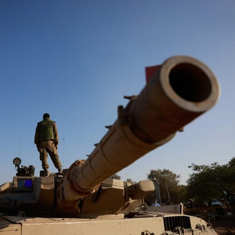 Israeli soldiers seen at a staging area near the southern Israeli border with Gaza, Oct. 12, 2023. Photo by Chaim Goldberg/Flash90.