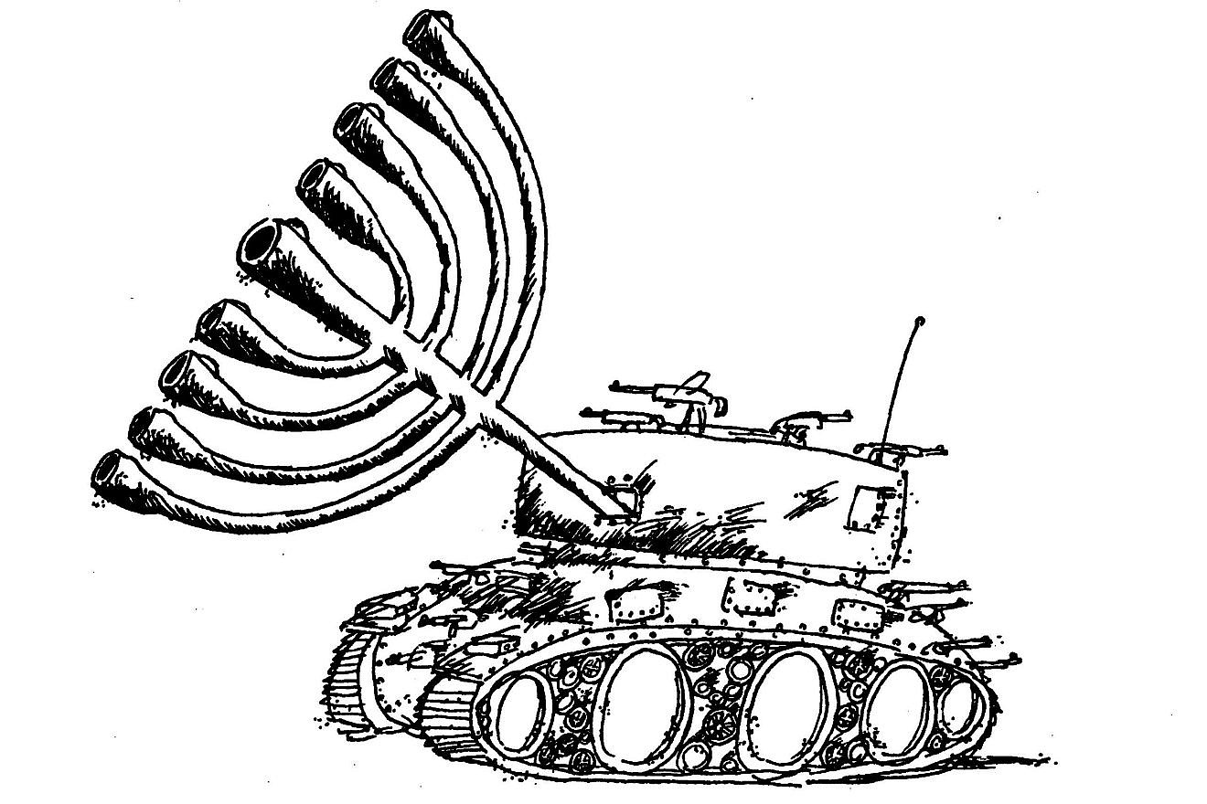 “Israeli Tank” (1989) by Mark Podwal, which ran on “The New York Times” op-ed page. Credit: Courtesy of Mark Podwal.