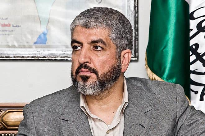 Hamas leader Khaled Mashaal in a meeting with Spanish journalists. Credit: Trango via Wikimedia Commons.