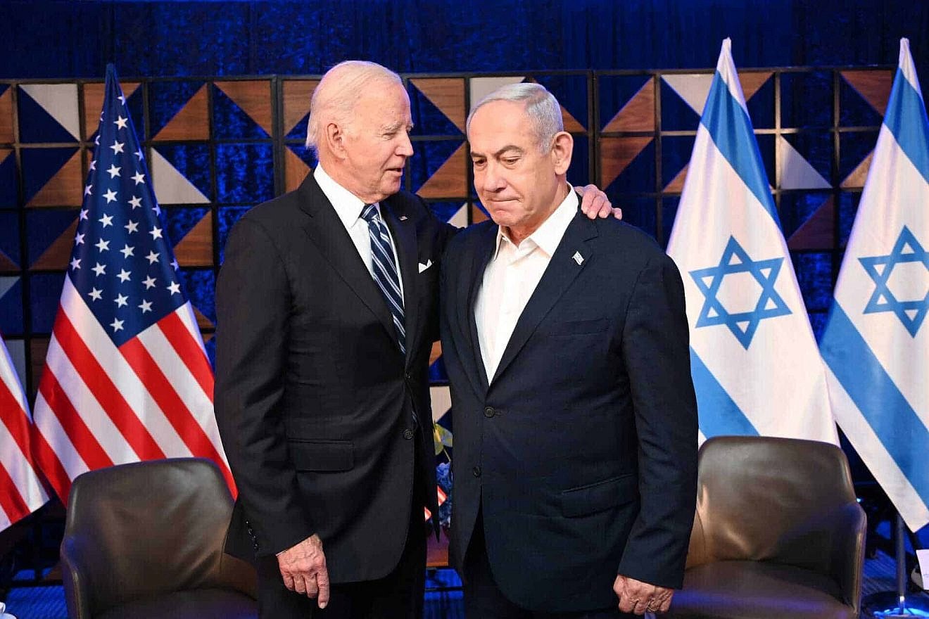 President Joe Biden and Prime Minister Benjamin Netanyahu in Tel Aviv, Oct. 18, 2023. Photo by Avi Ohayon/GPO.