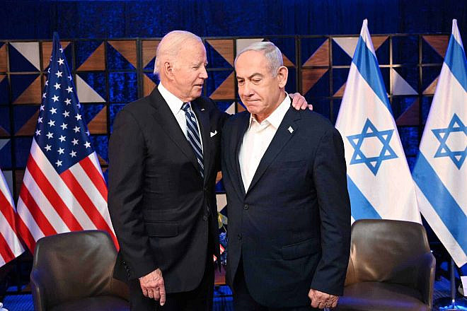 President Joe Biden and Prime Minister Benjamin Netanyahu in Tel Aviv, Oct. 18, 2023. Photo by Avi Ohayon/GPO.