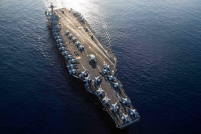 “USS Gerald R. Ford” steams in the Ionian Sea, Oct. 4, 2023. Photo by Mass Communication Specialist 2nd Class Jacob Mattingly/U.S. Navy.