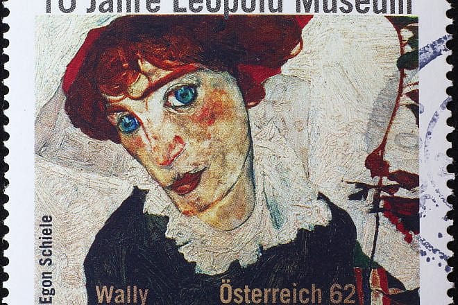 An Egon Schiele painting on an Austrian stamp. Credit: spatuletail/Shutterstock.