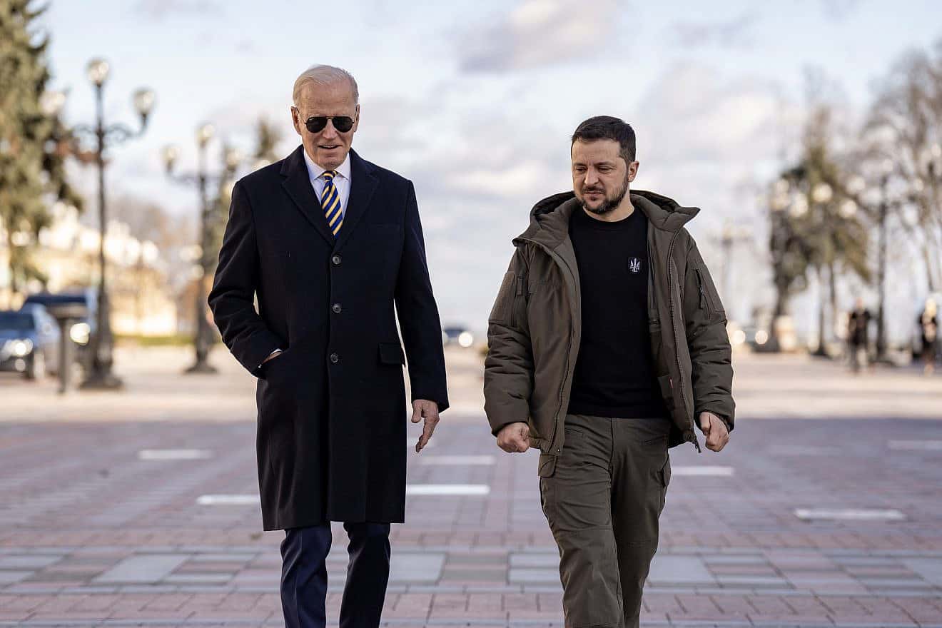 U.S. President Joe Biden and Ukrainian President Volodymyr Zelenskyy in Kyiv on Feb. 20, 2023. Credit: Adam Schultz/White House.