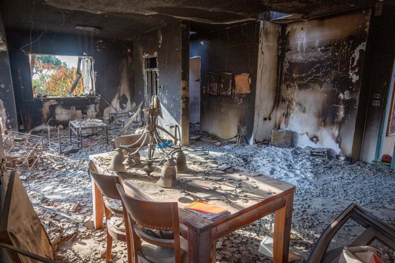 A home in Kibbutz Be'eri after Hamas terrorists attacked civilians of all ages, Oct. 25, 2023. Photo by Edi Israel/Flash90,