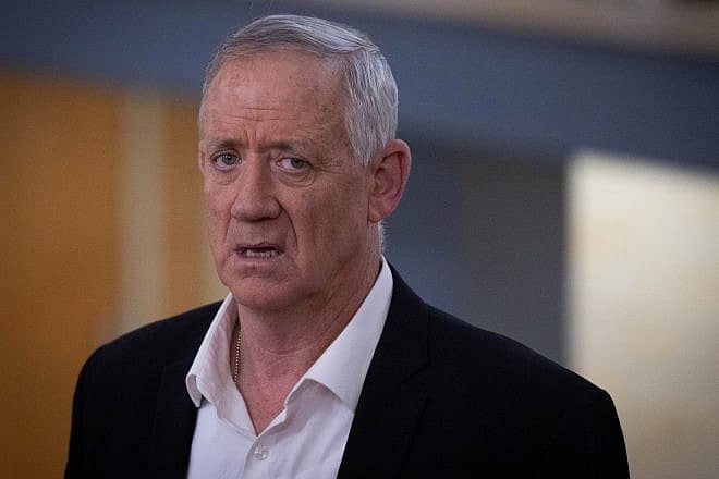 Minister-without-Portfolio in Israel's War Cabinet Benny Gantz at the Knesset in Jerusalem, Nov. 27, 2023. Photo by Chaim Goldberg/Flash90.