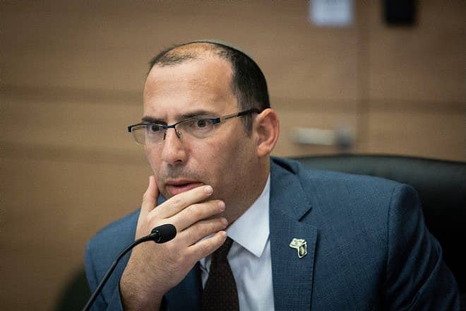 Knesset Constitution, Law and Justice Committee Chairman Simcha Rothman at the legislature in Jerusalem, June 20, 2023. Photo by Oren Ben Hakoon/Flash90.