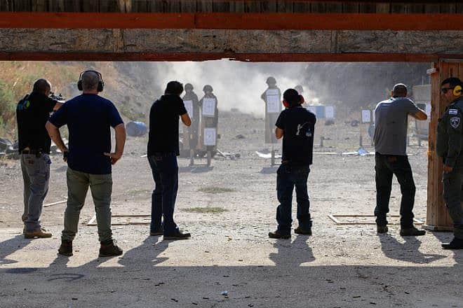 A standby squad trains near Israel's border with Lebanon, Oct. 12, 2023. Photo by Ayal Margolin/Flash90.