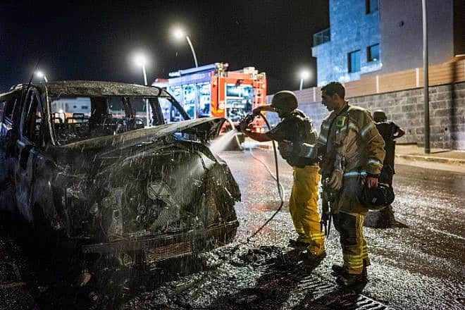 The damage after a rocket fired from Lebanon hit the northern city of Kiryat Shmona, Nov. 5, 2023. Photo by Erez Ben Simon/Flash90.