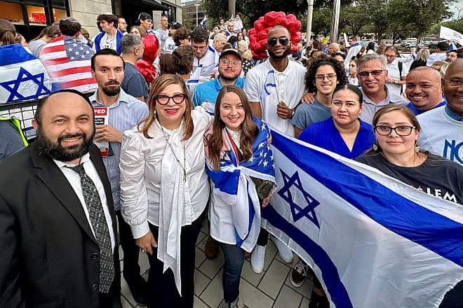 Pastor Becky Keenan and fellow pro-Israel advocates. Credit: courtesy