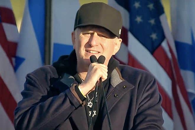 Jewish actor and comedian Michael Rapaport speaks to the nearly 300,000 attendees of the “March for Israel” rally in Washington, D.C., on Nov. 14, 2023. Source: Screenshot.