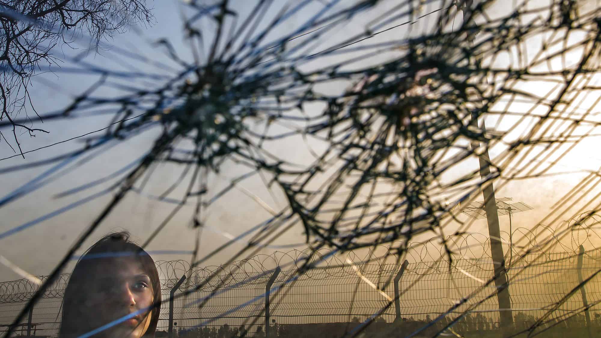 Michelle Mari inspects the aftermath of Hamas's Oct. 7 massacre in her community of Kibbutz Nirim, Nov. 26, 2023. Photo by Rina Castelnuovo.