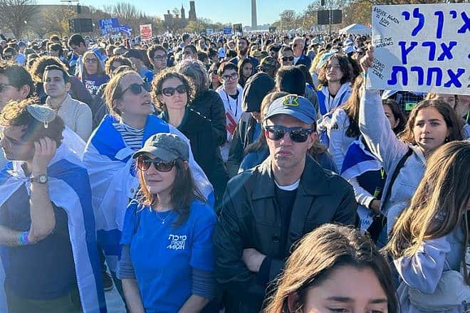 An estimated 300,000 attended the “March for Israel” rally in Washington, D.C., on Nov. 14, 2023. Credit: JNS.