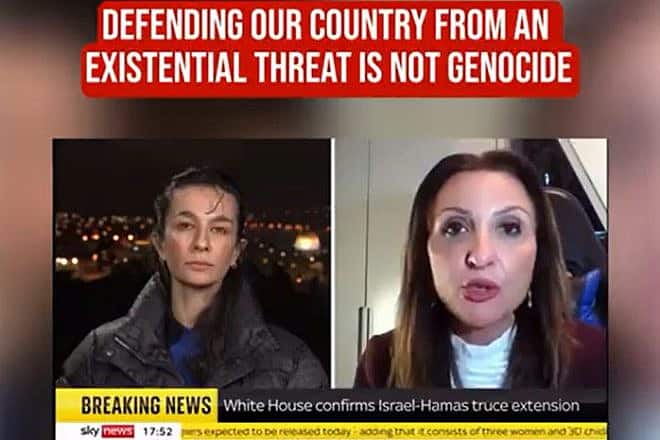 Jerusalem Deputy Mayor Fleur Hassan-Nahoum during an interview with Sky News. Source: X/screenshot.