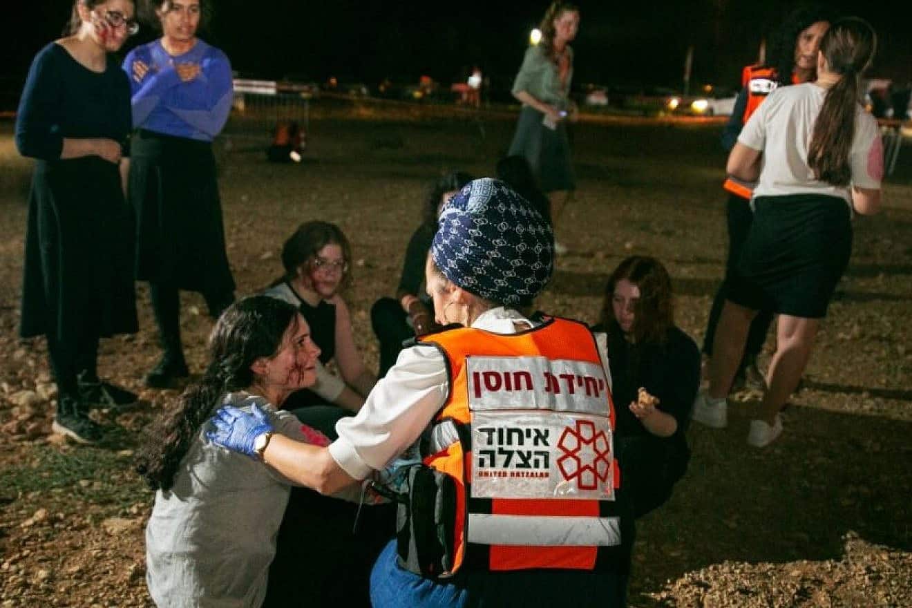 Psychotrauma and crisis response unit training during an simulated drill in Israel run by United Hatzalah. Credit: United Hatzalah.