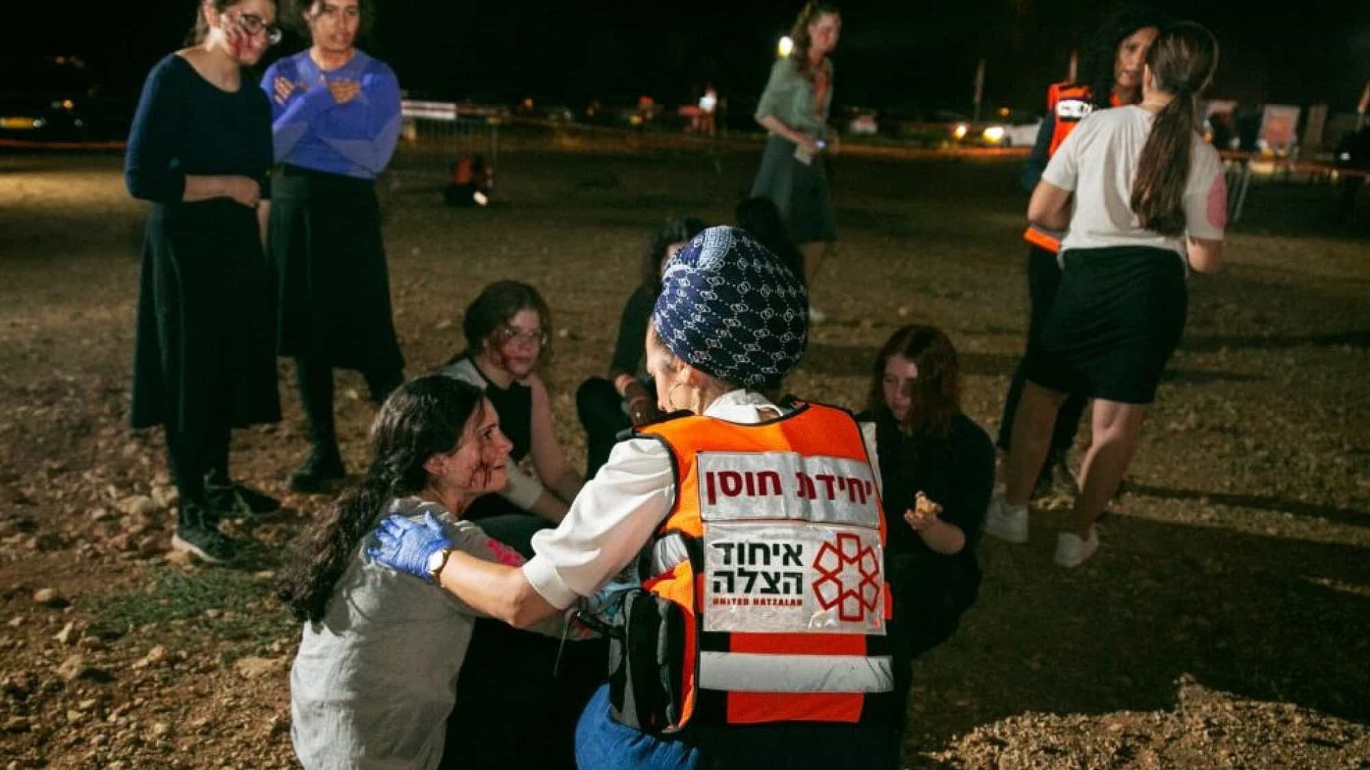 Psychotrauma and crisis response unit training during an simulated drill in Israel run by United Hatzalah. Credit: United Hatzalah.