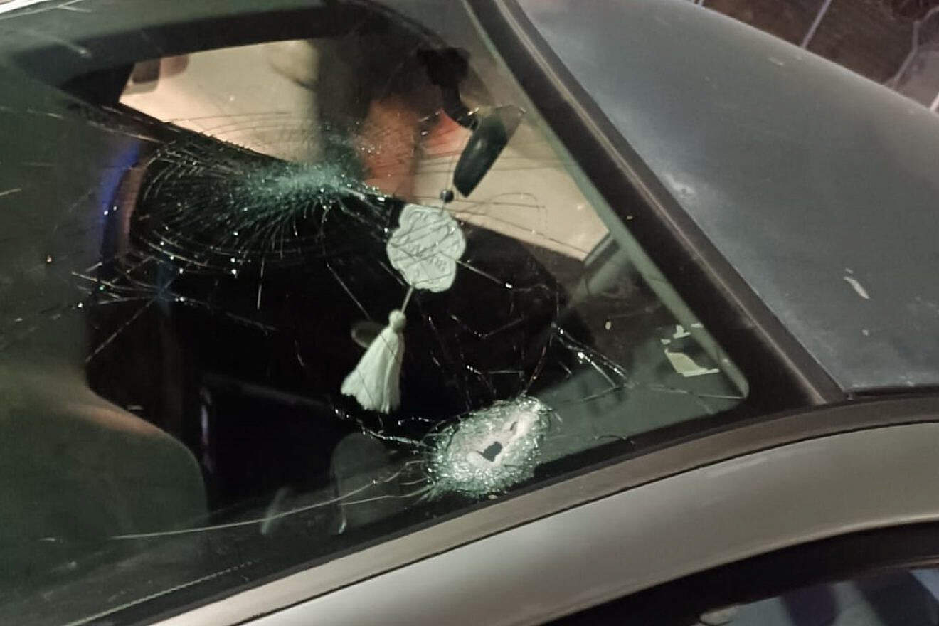 The victims' car after the terrorist attack in Samaria, Nov. 8, 2023. Photo by Nadav Goldstein/TPS.