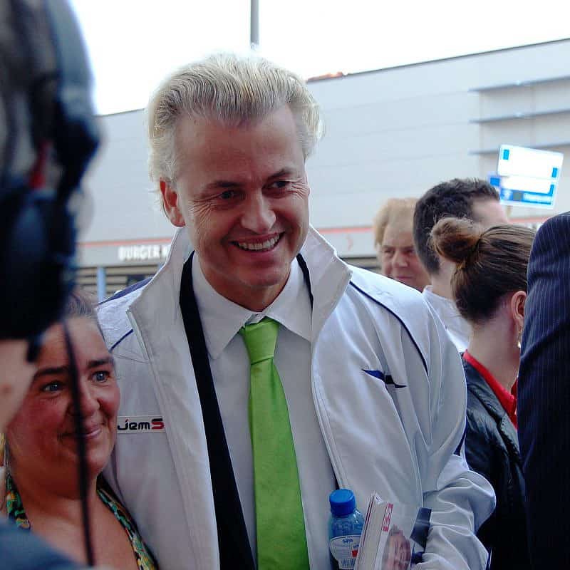 Party for Freedom leader Geert Wilders during a campaign event in Rotterdam, the Netherlands, June 5, 2010. Photo by Wouter Engler via Wikimedia Commons.