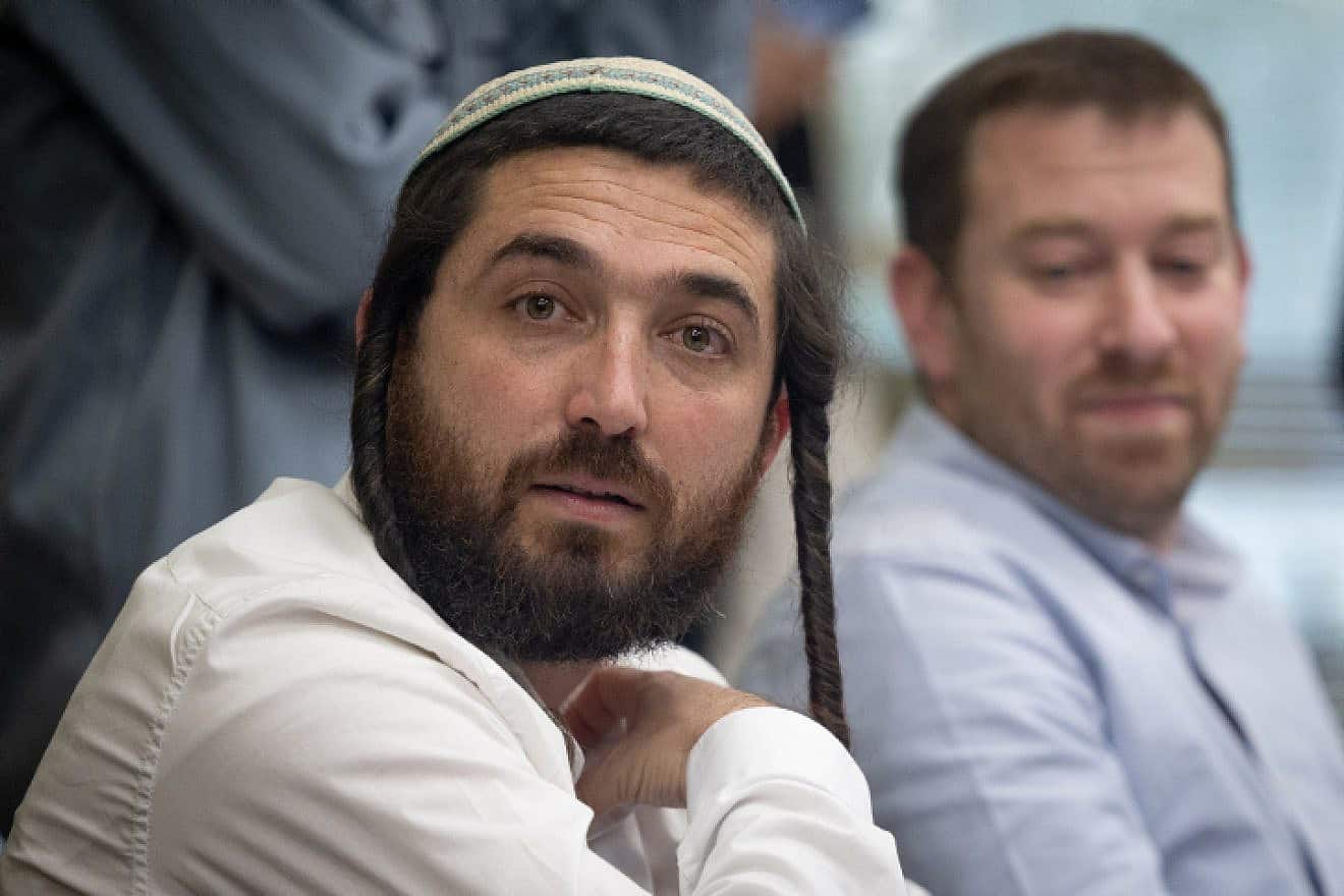 Lawmaker Zvi Sukkot (Religious Zionism Party) attends a faction meeting at the Knesset in Jerusalem, Jan. 23, 2023. Photo by Yonatan Sindel/Flash90.